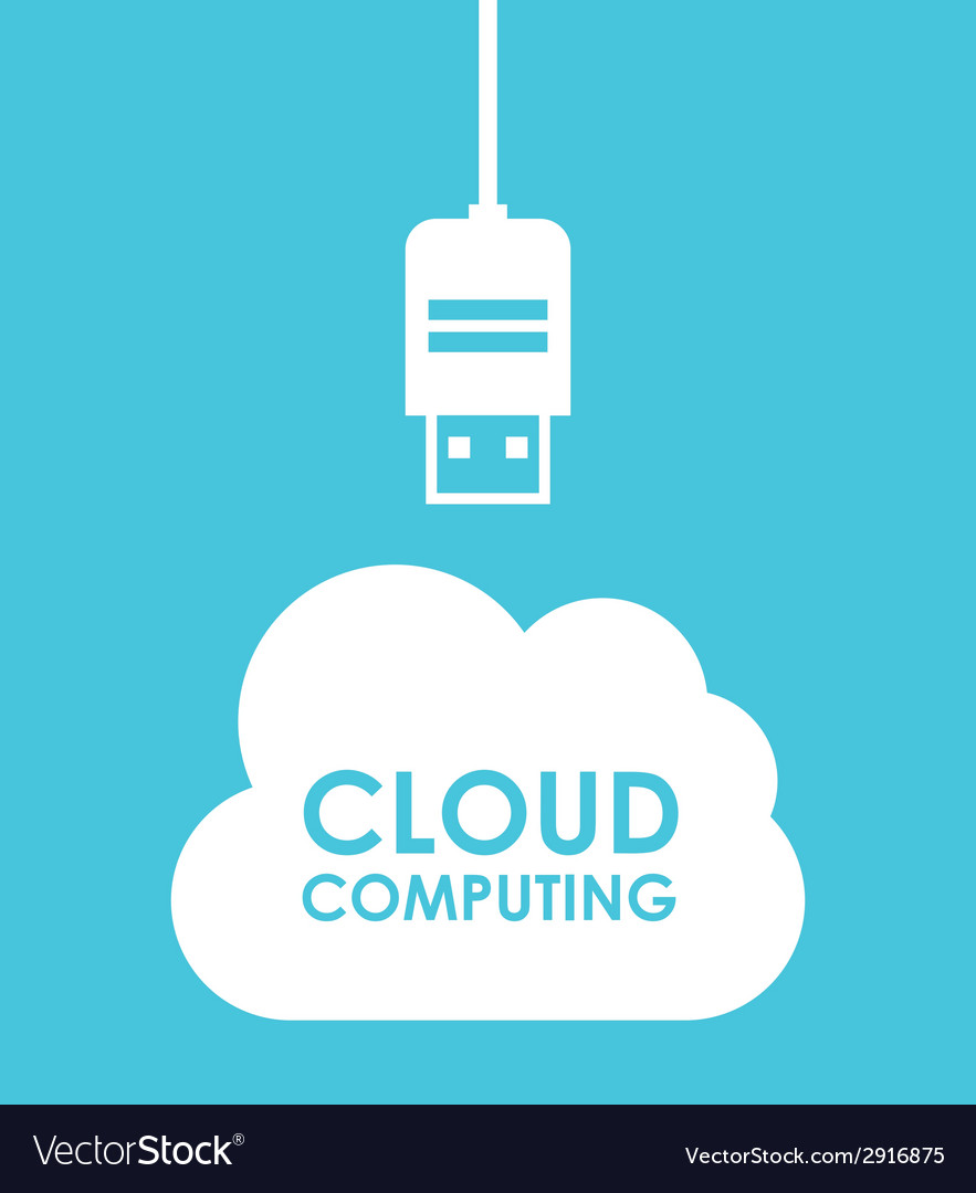 Cloud computing over blue background