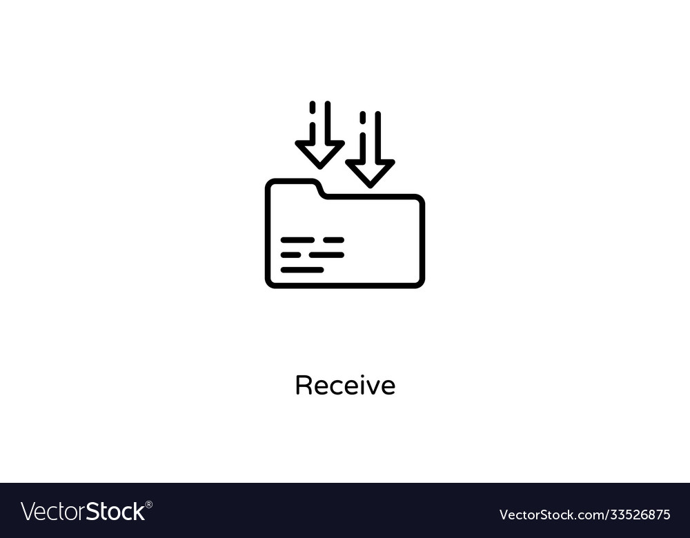 Data receive linear icon in logotype