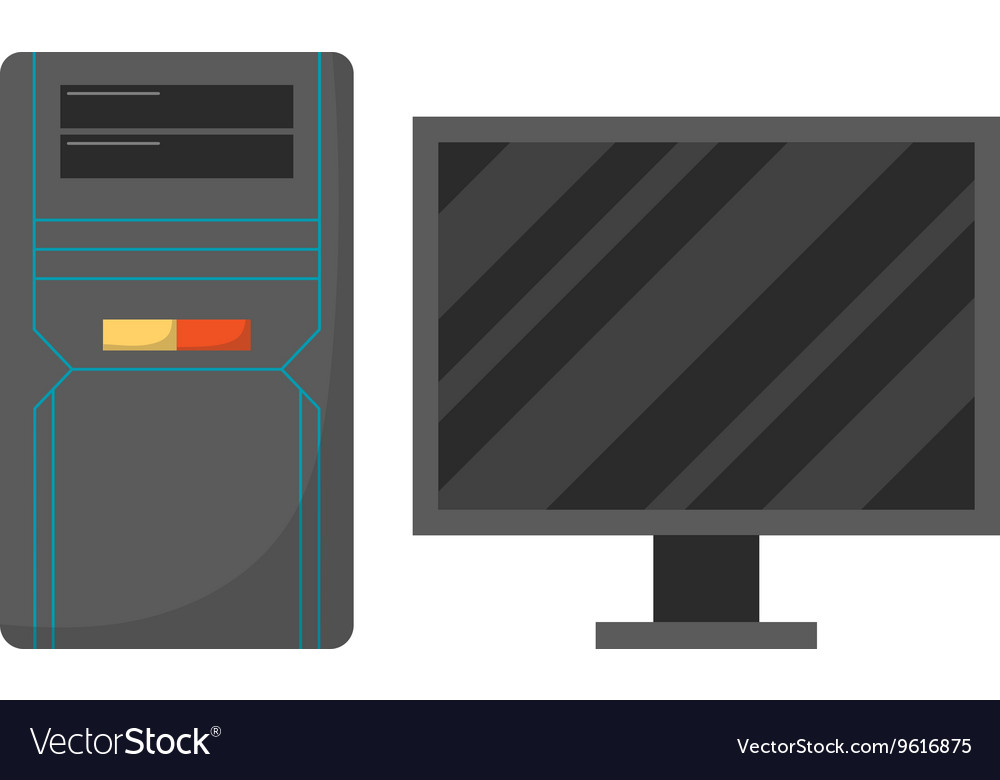 Desktop computer vector image Desktop computer