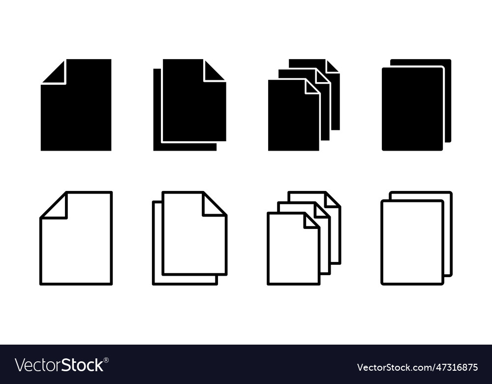 Document icon set paper file