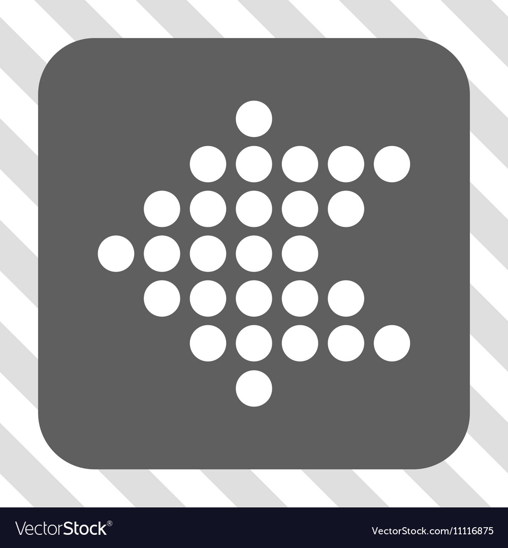 Dotted arrow left rounded square button
