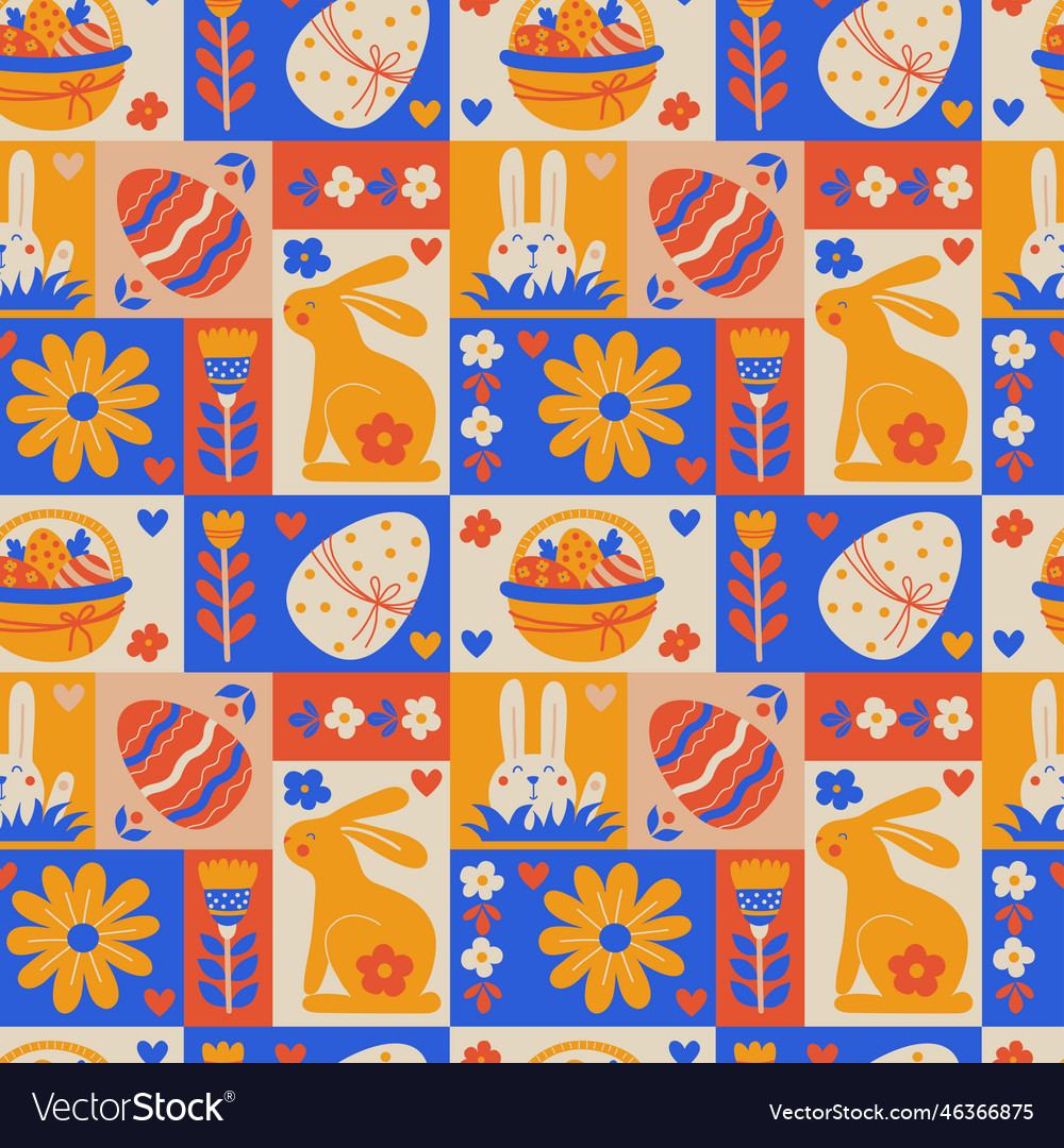 Easter seamless pattern repeatable abstract vector image Easter seamless pattern repeatable abstract