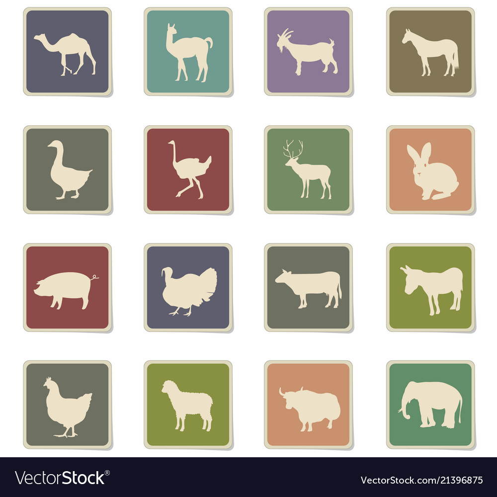 Farm animals icon set