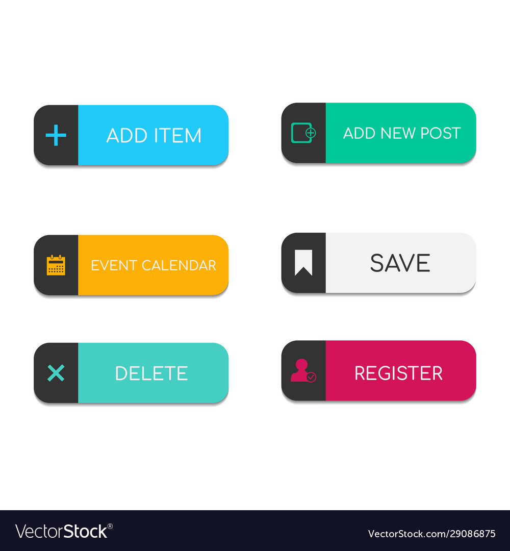 Flat Web Buttons - UI Kit