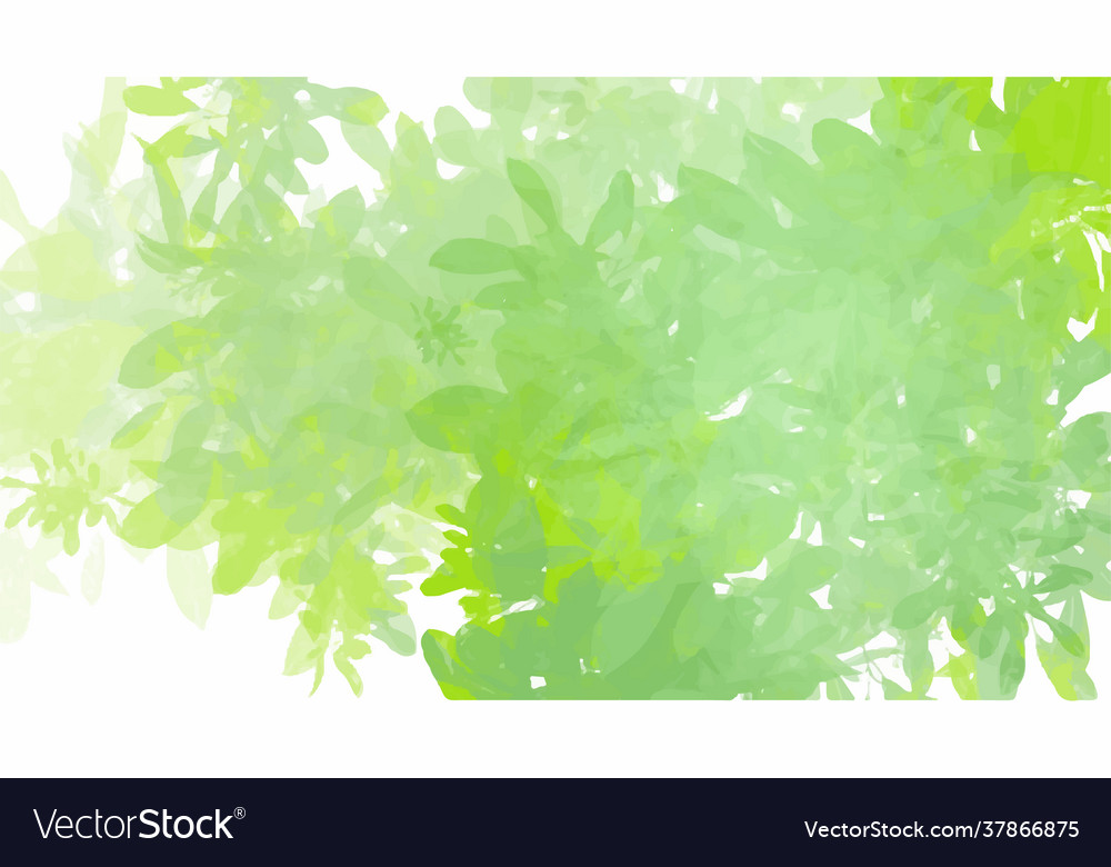 Green watercolor leaves background