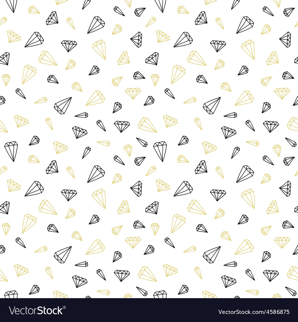 Hand drawn seamless pattern with diamonds