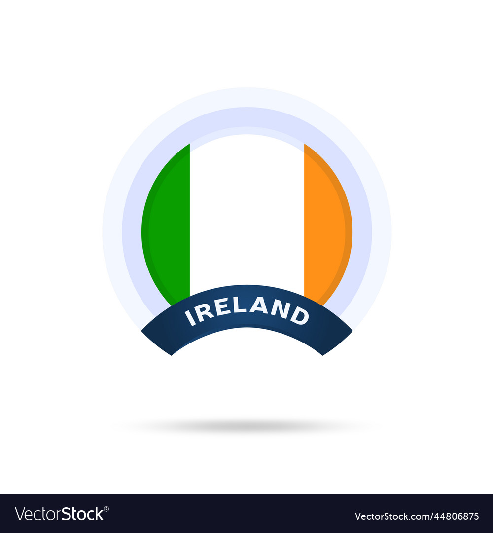 Ireland national flag circle button icon simple