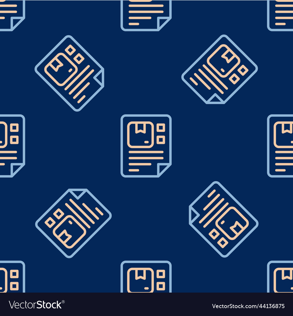Line waybill icon isolated seamless pattern vector image Line waybill icon isolated seamless pattern