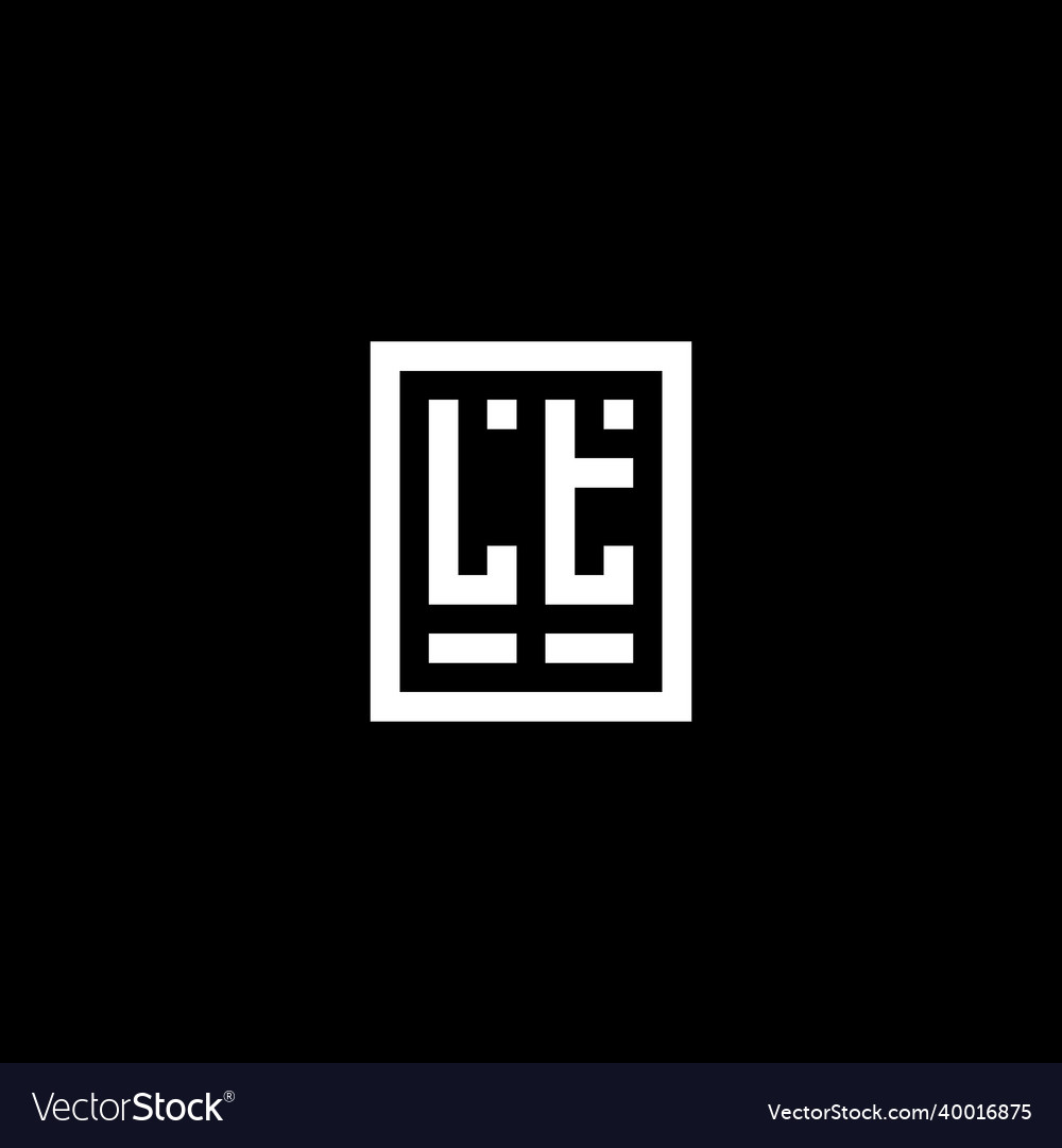 Lt initial logo with square rectangular shape Vector Image Lt initial logo with square rectangular shape