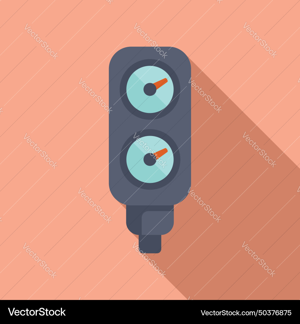 Oxygen diving manometer icon flat dive Royalty Free Vector