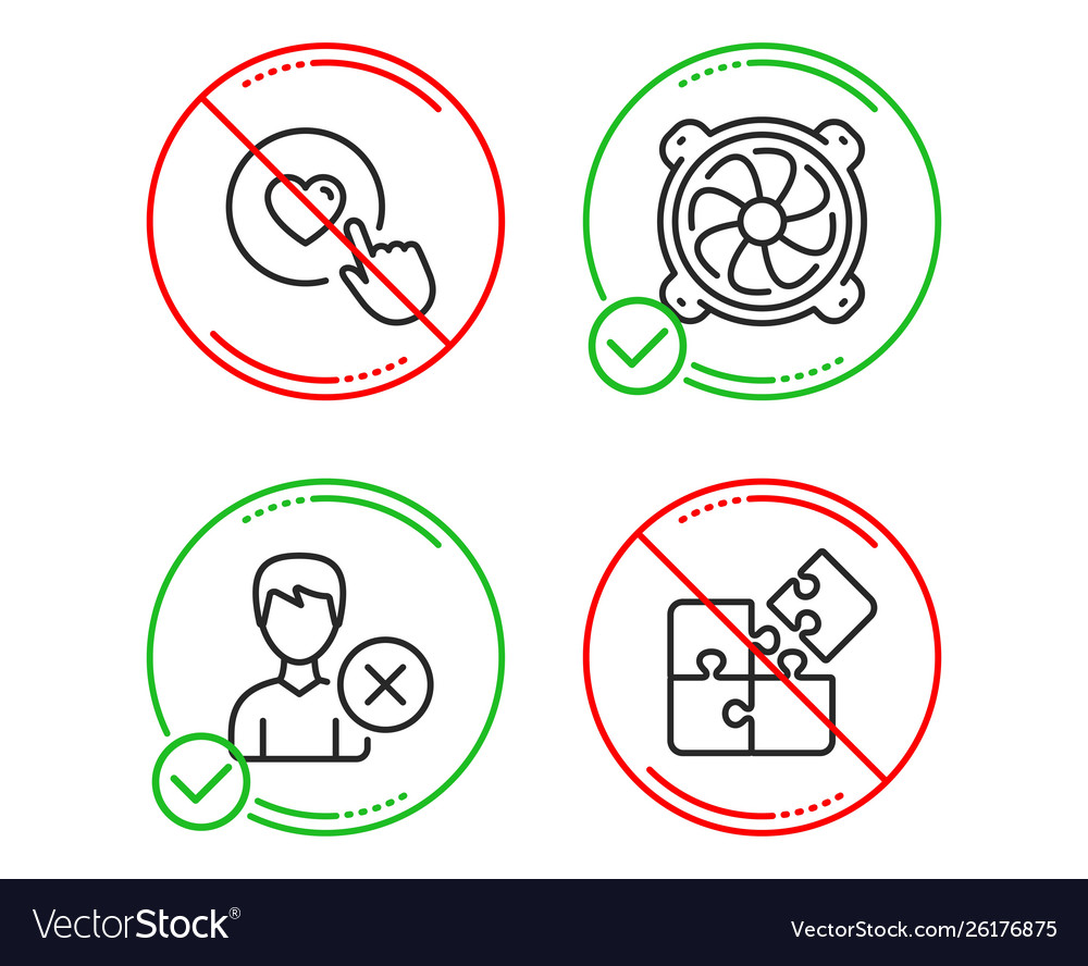 Remove account computer fan and like button icons vector image Remove account computer fan and like button icons