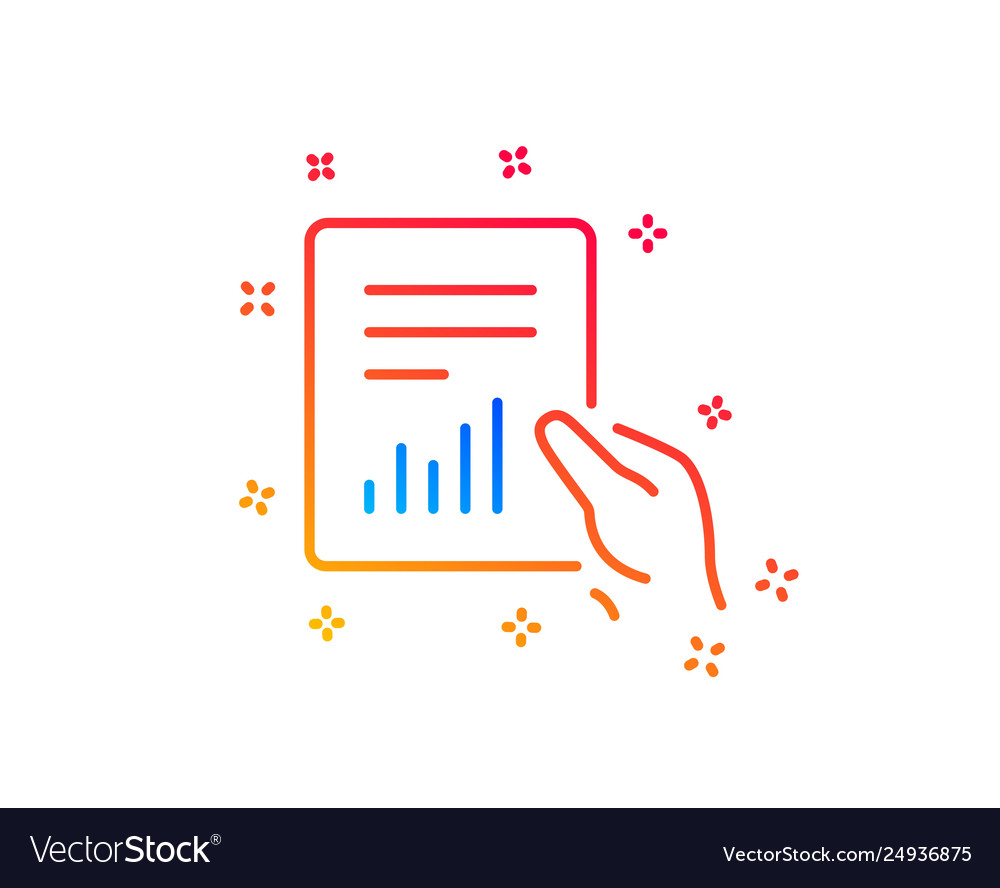 Report document line icon analysis chart