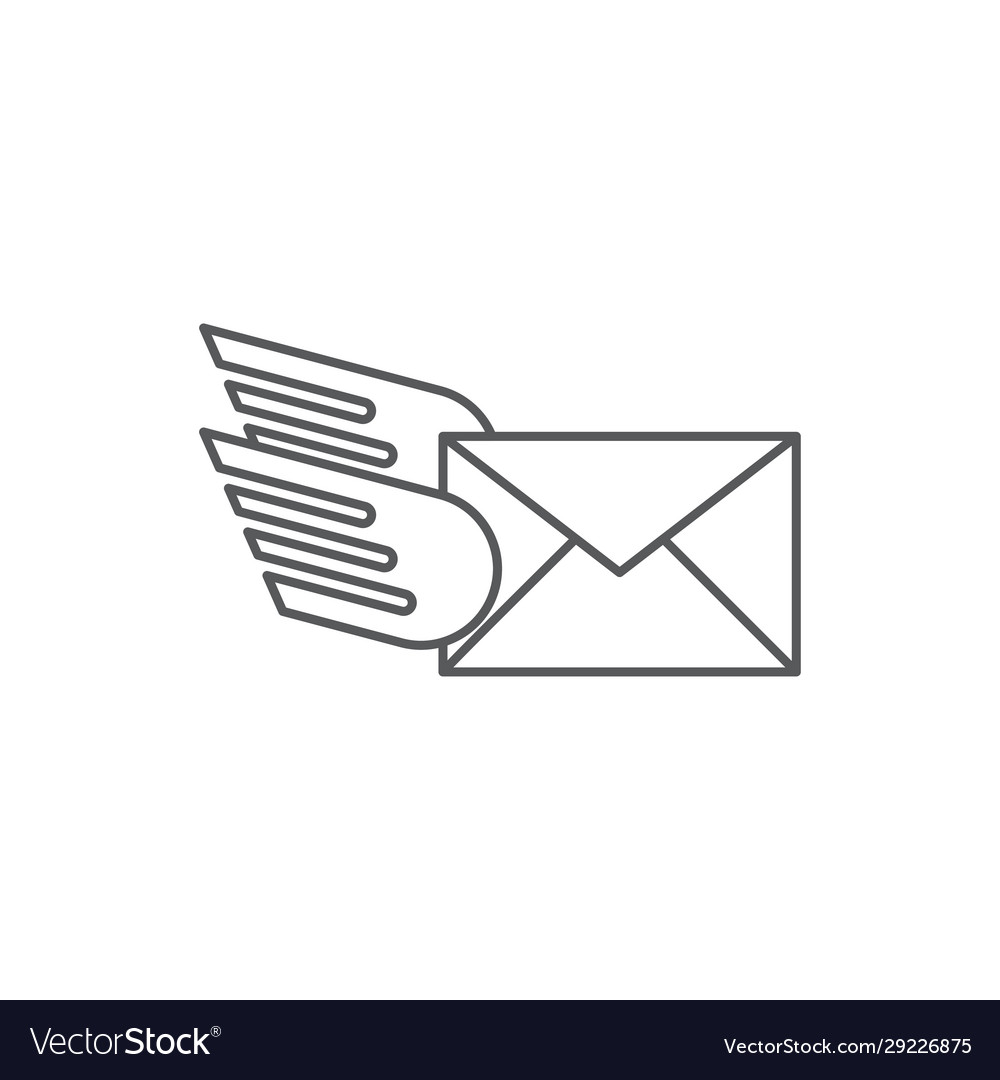 Sending a message icon isolated on white vector image Sending a message icon isolated on white