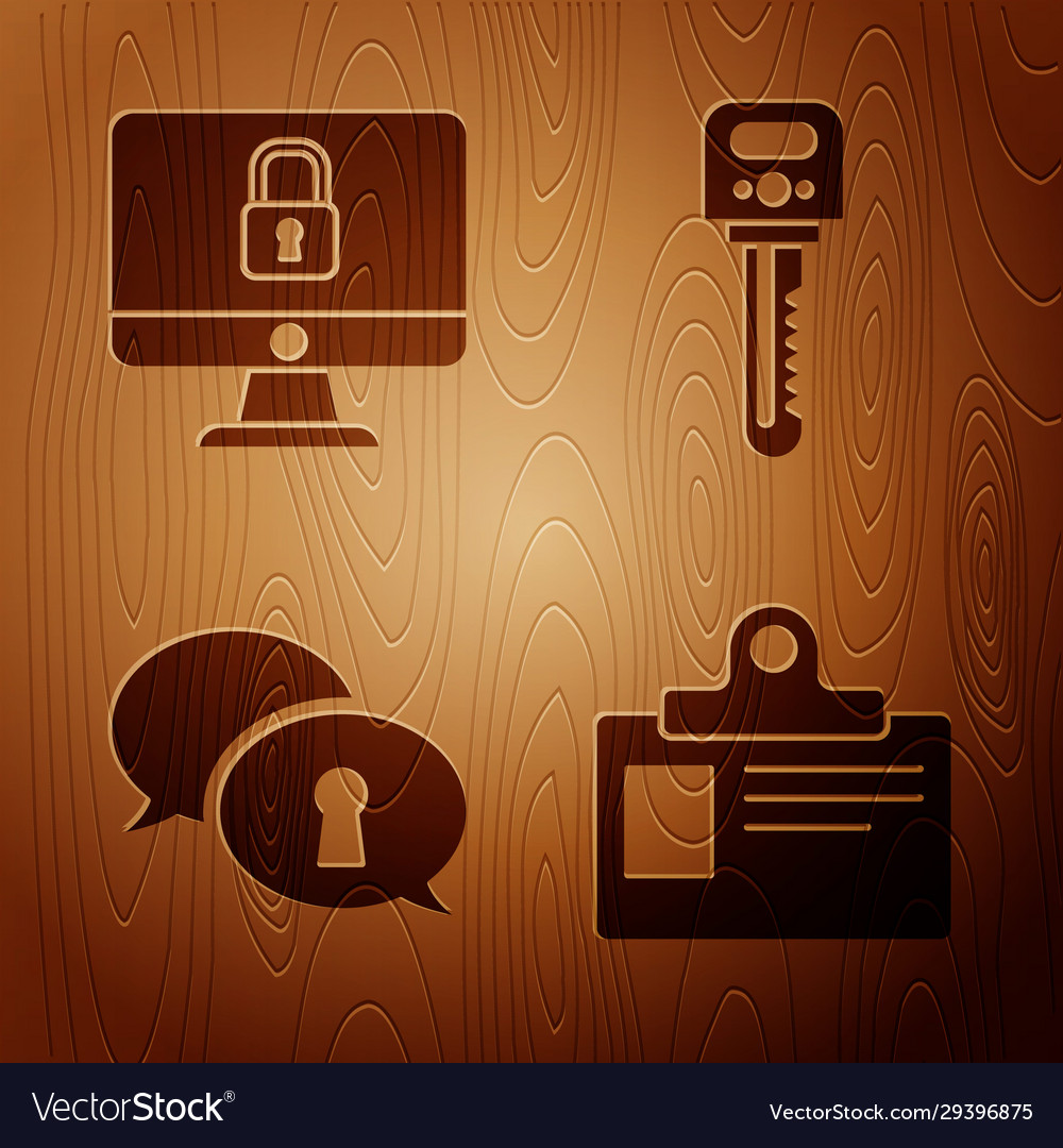 Set identification badge lock on computer monitor