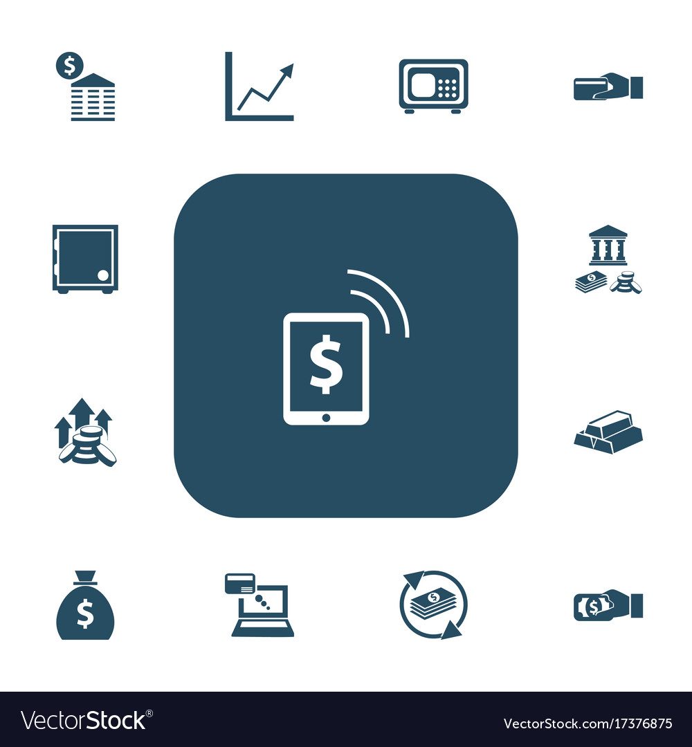 Set of 13 editable banking icons includes symbols