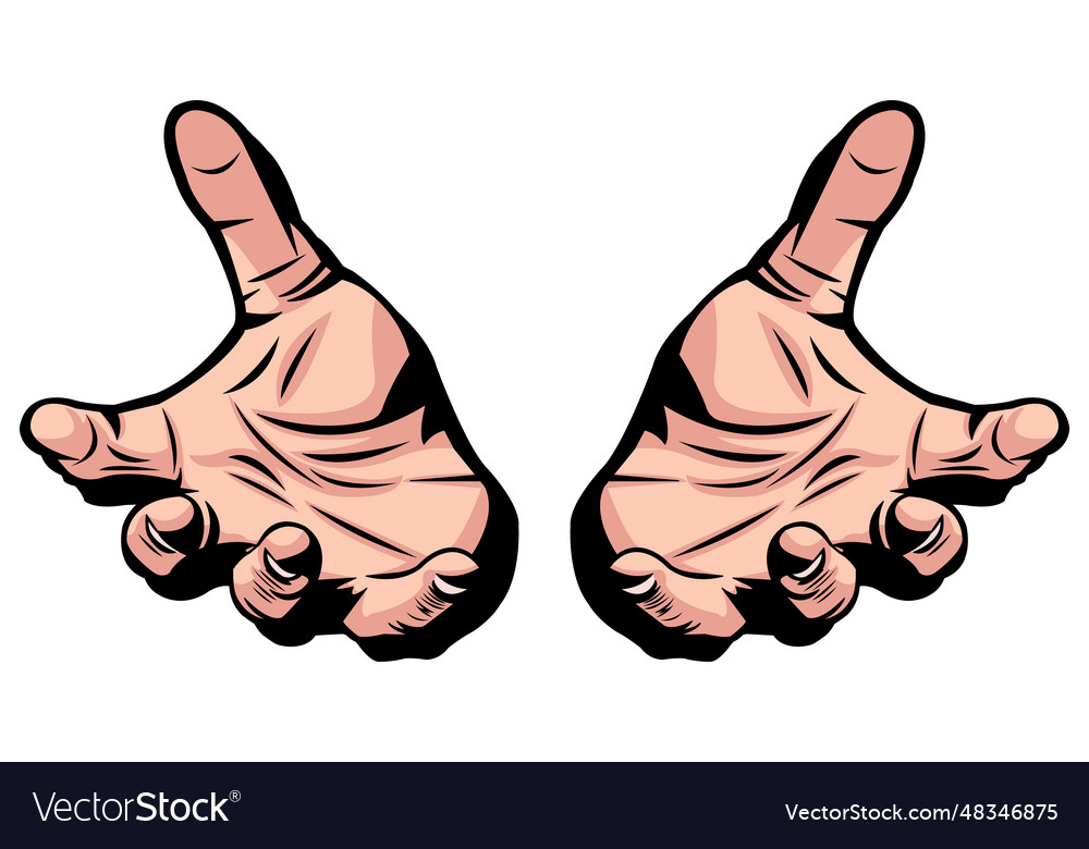 Simple of two open hands Vector Image Simple of two open hands