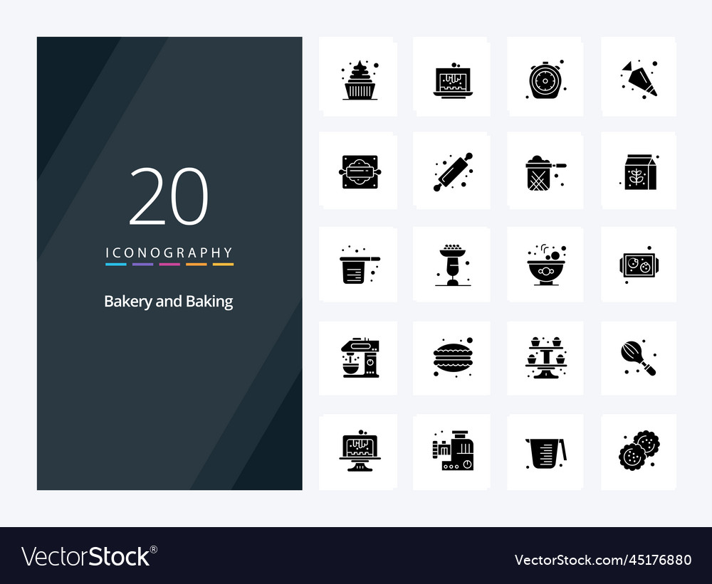 20 baking solid glyph icon for presentation