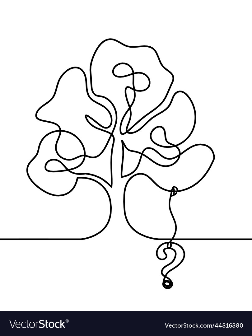 Abstract tree with question as line drawing