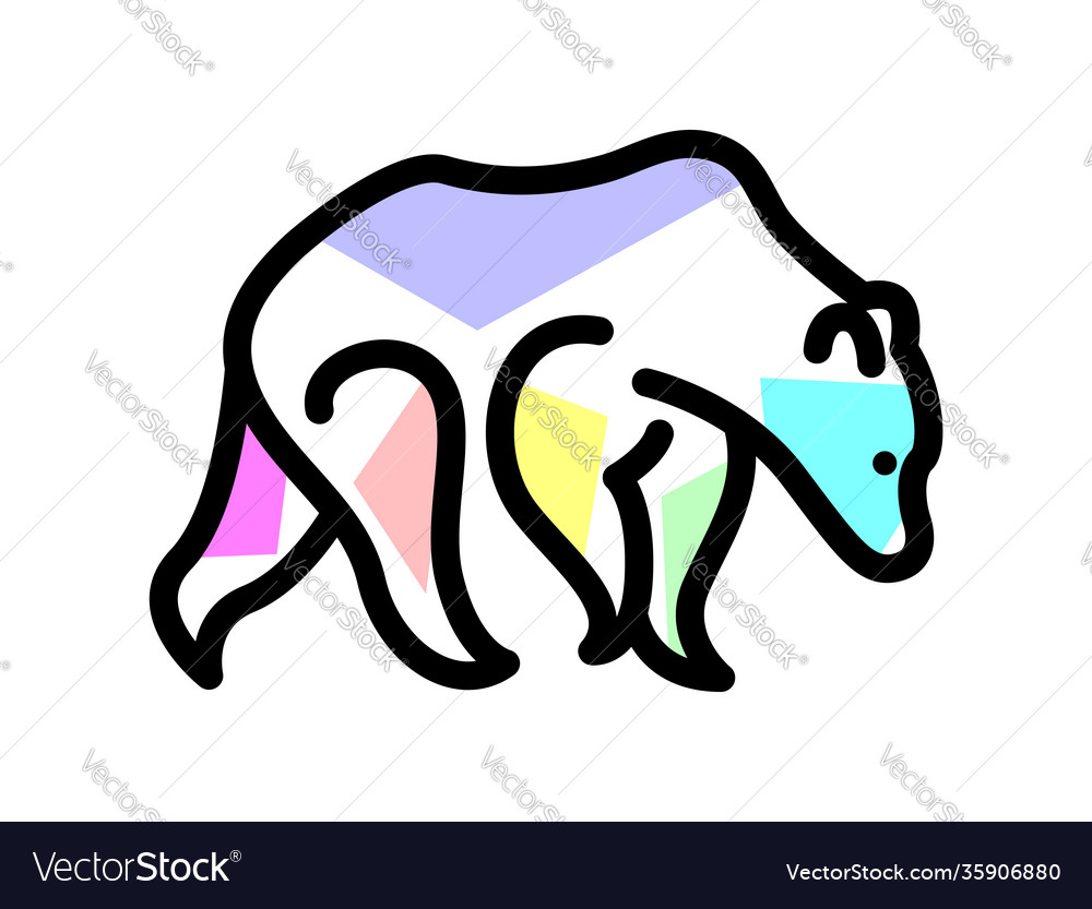 Bear in filling shapes style digital art