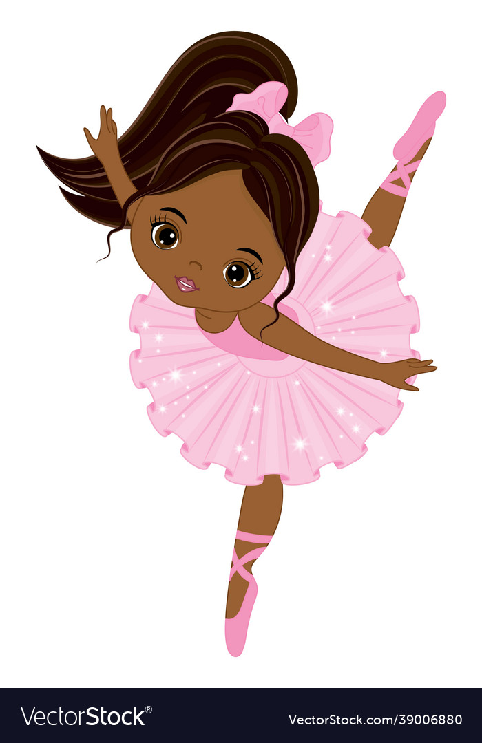 Beautiful african american ballerina dancing Vector Image