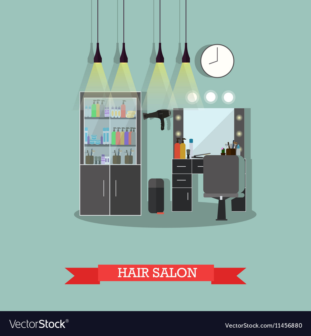 Beauty salon interior concept banners hair Vector Image