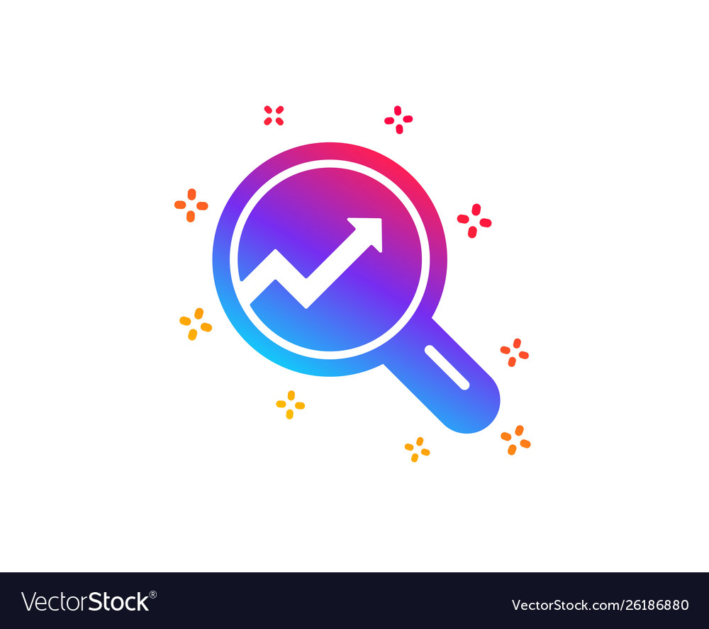 Chart icon report graph sign in magnifier