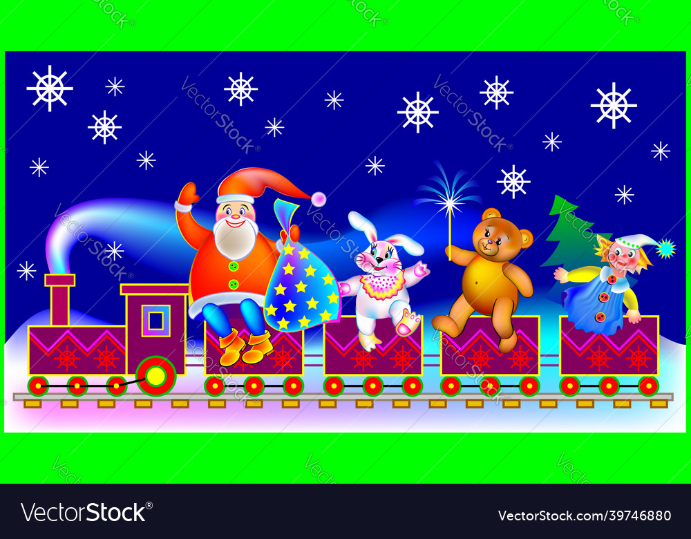 Christmas greeting card with santa claus