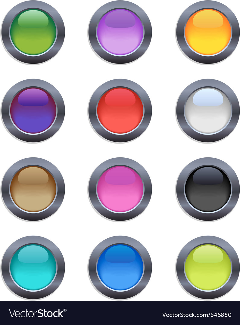 Color crystal buttons Royalty Free Vector Image