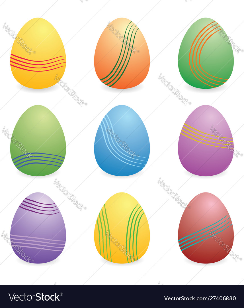 Easter eggs set i vector image Easter eggs set i