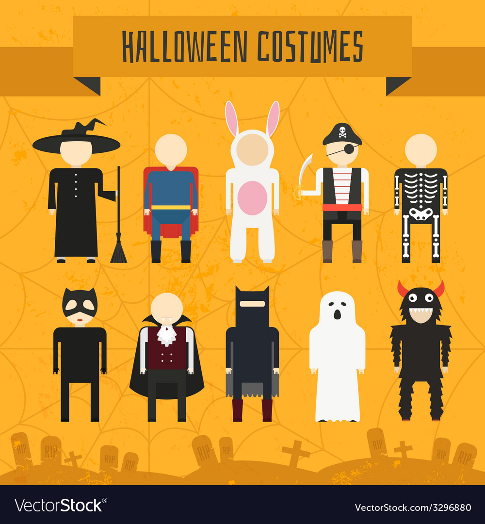 Halloween costumes Royalty Free Vector Image VectorStock