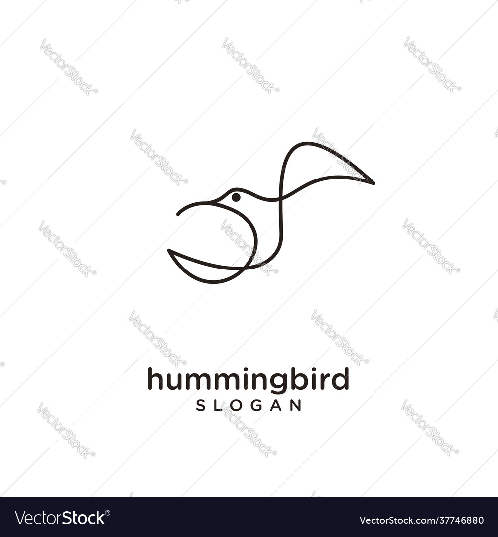 Hummingbird line logo icon design