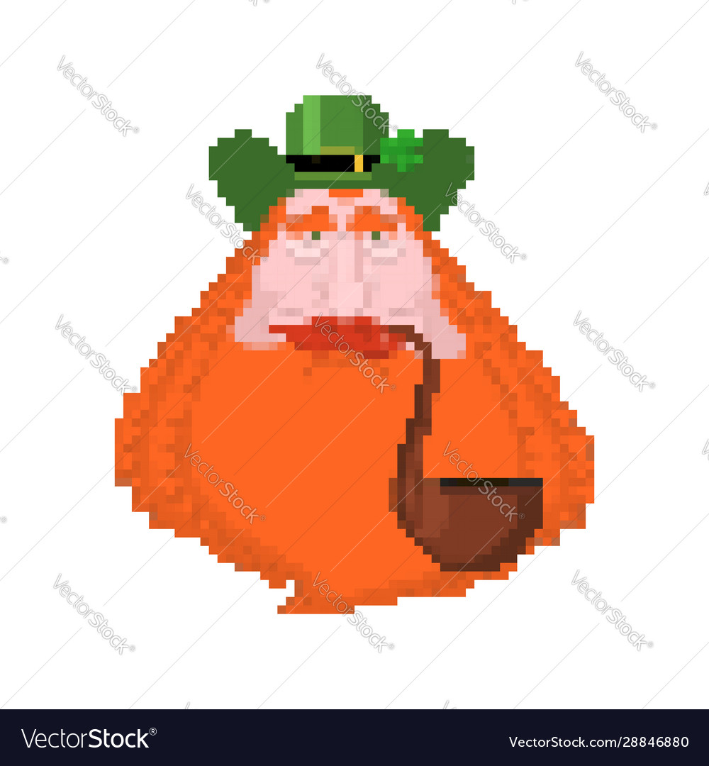 Leprechaun face Pixel Art 8bit Urlaub ireland