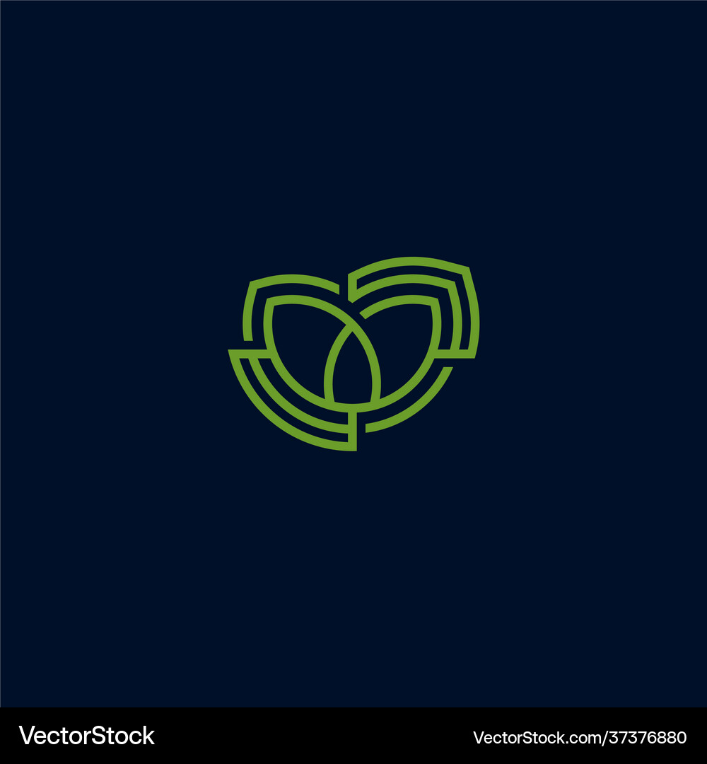 Linear leaf logo design template Royalty Free Vector Image