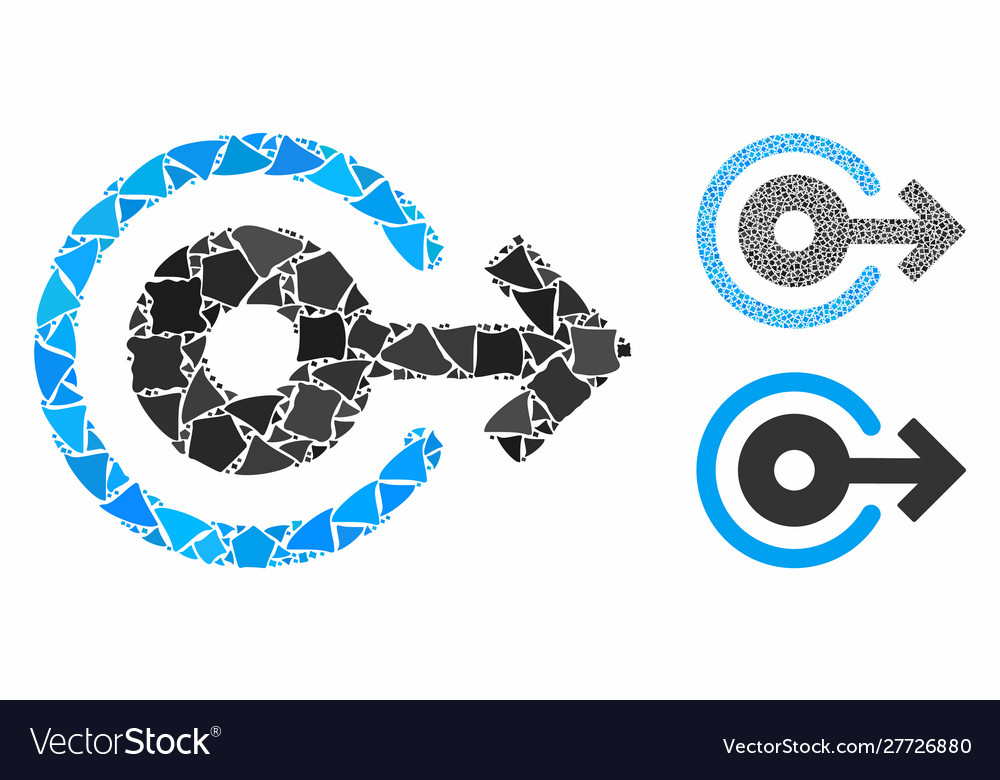 Log out mosaic icon uneven elements vector image Log out mosaic icon uneven elements