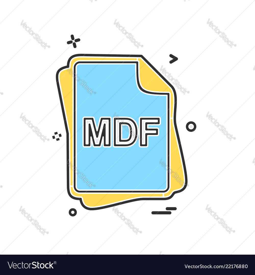 Mdf file type icon design vector image Mdf file type icon design