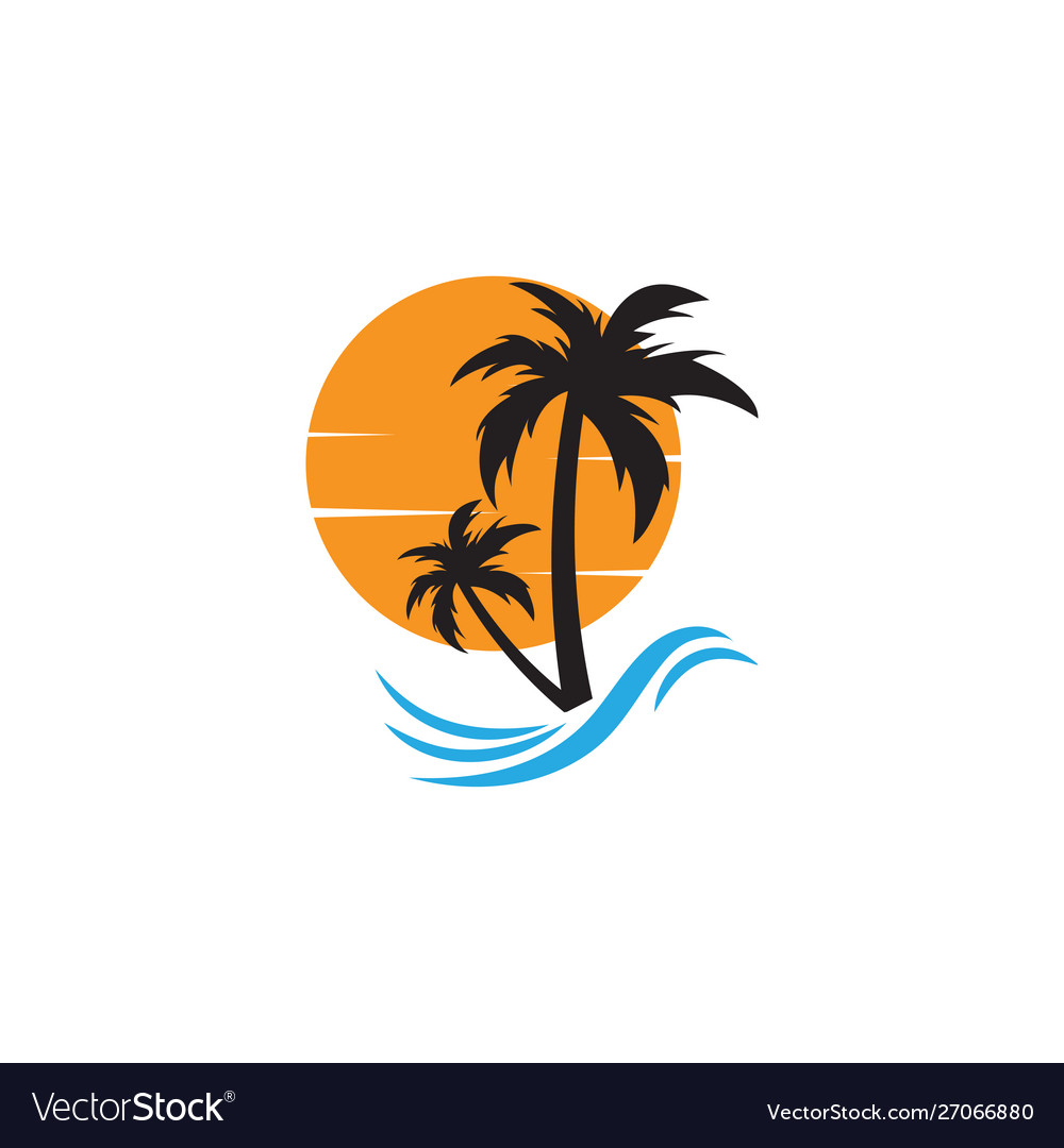 Palm tree graphic design template isolated