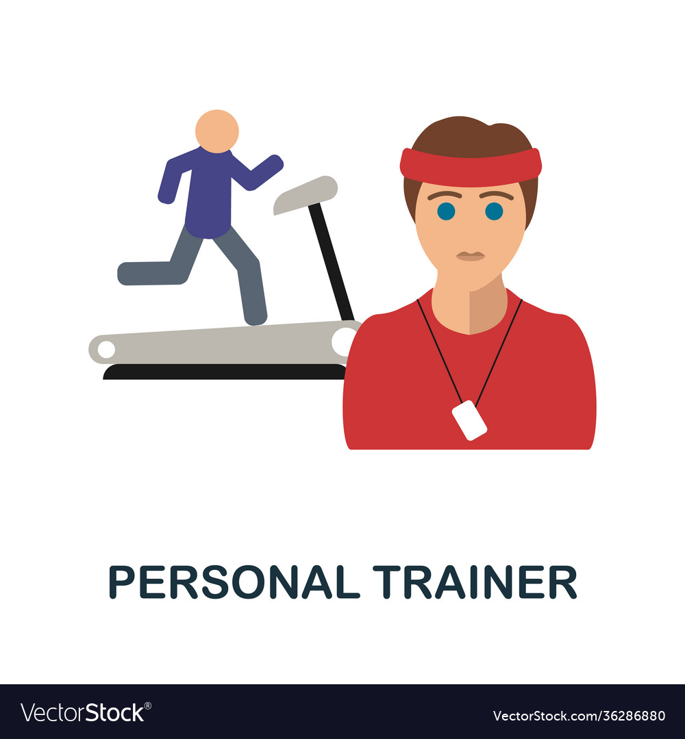 Personal trainer flat icon color simple element