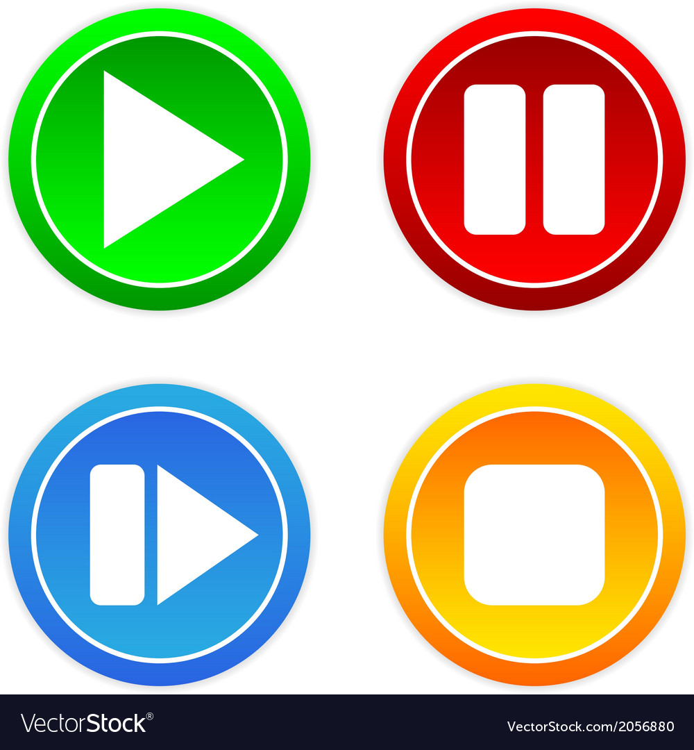Play, Pause, Stop Media Icons