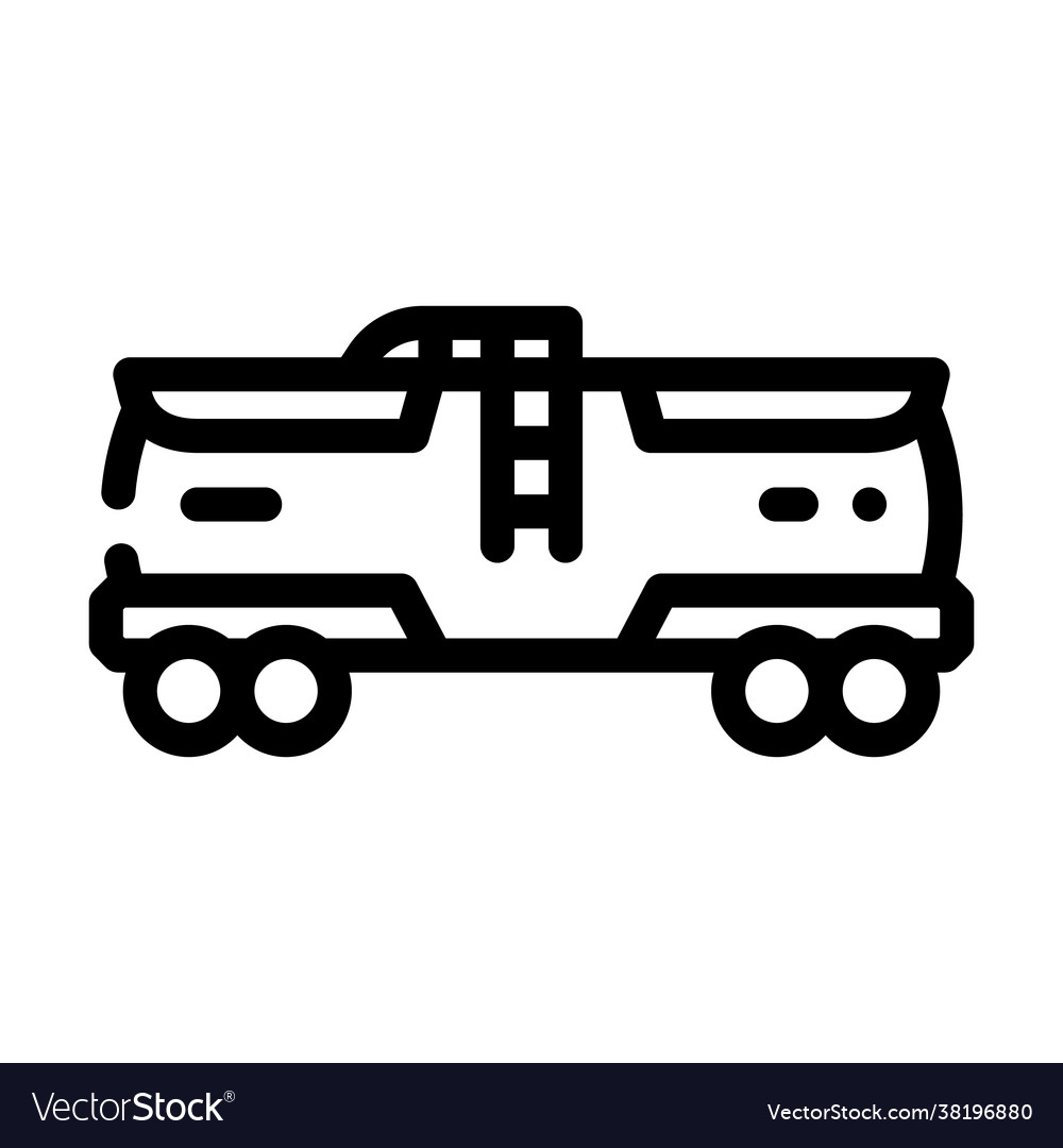 Railway tank hydrogen transportation line icon Vector Image