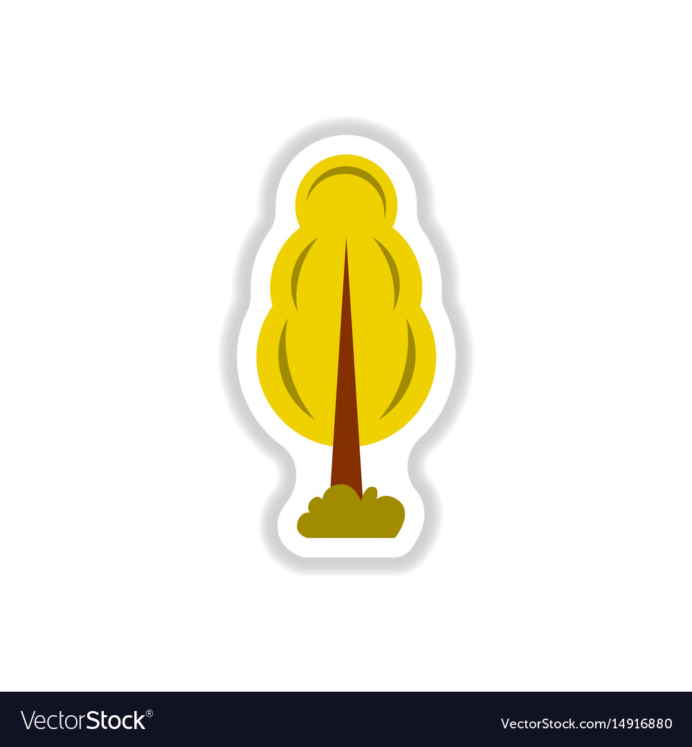 Set of labels with shadow tree icon