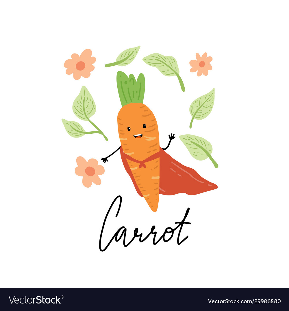 Super hero carrot funny Royalty Free Vector Image Super hero carrot funny Royalty Free Vector Image