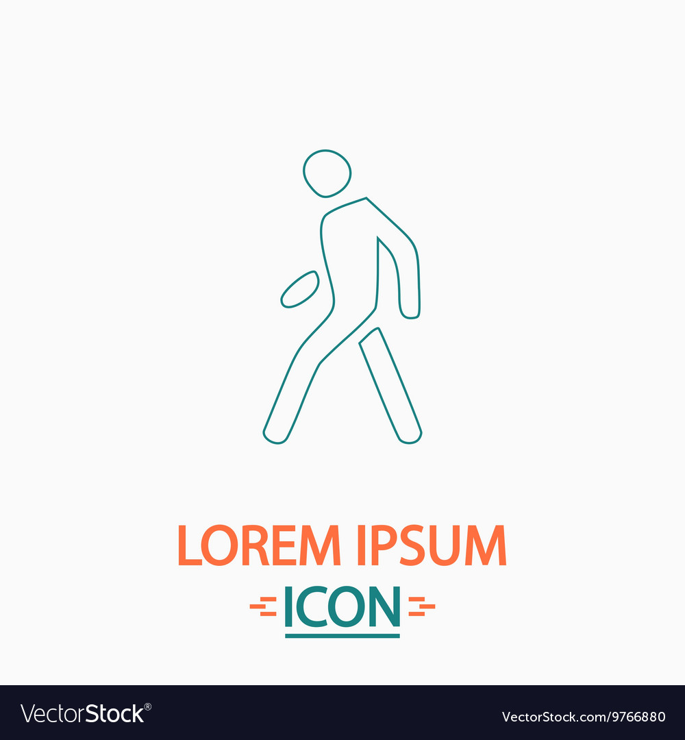 Walk man computer symbol Vector Image Walk man computer symbol