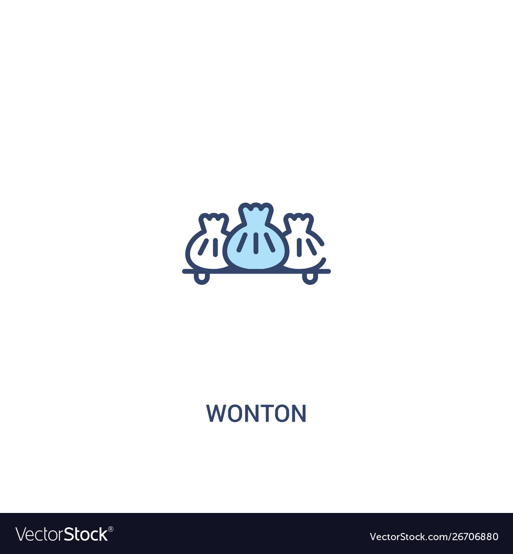 Wonton concept 2 colored icon simple line element vector image Wonton concept 2 colored icon simple line element