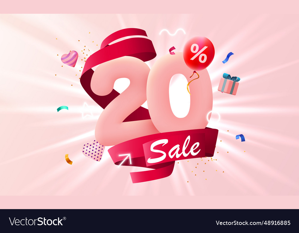 20 percent off discount creative composition 3d