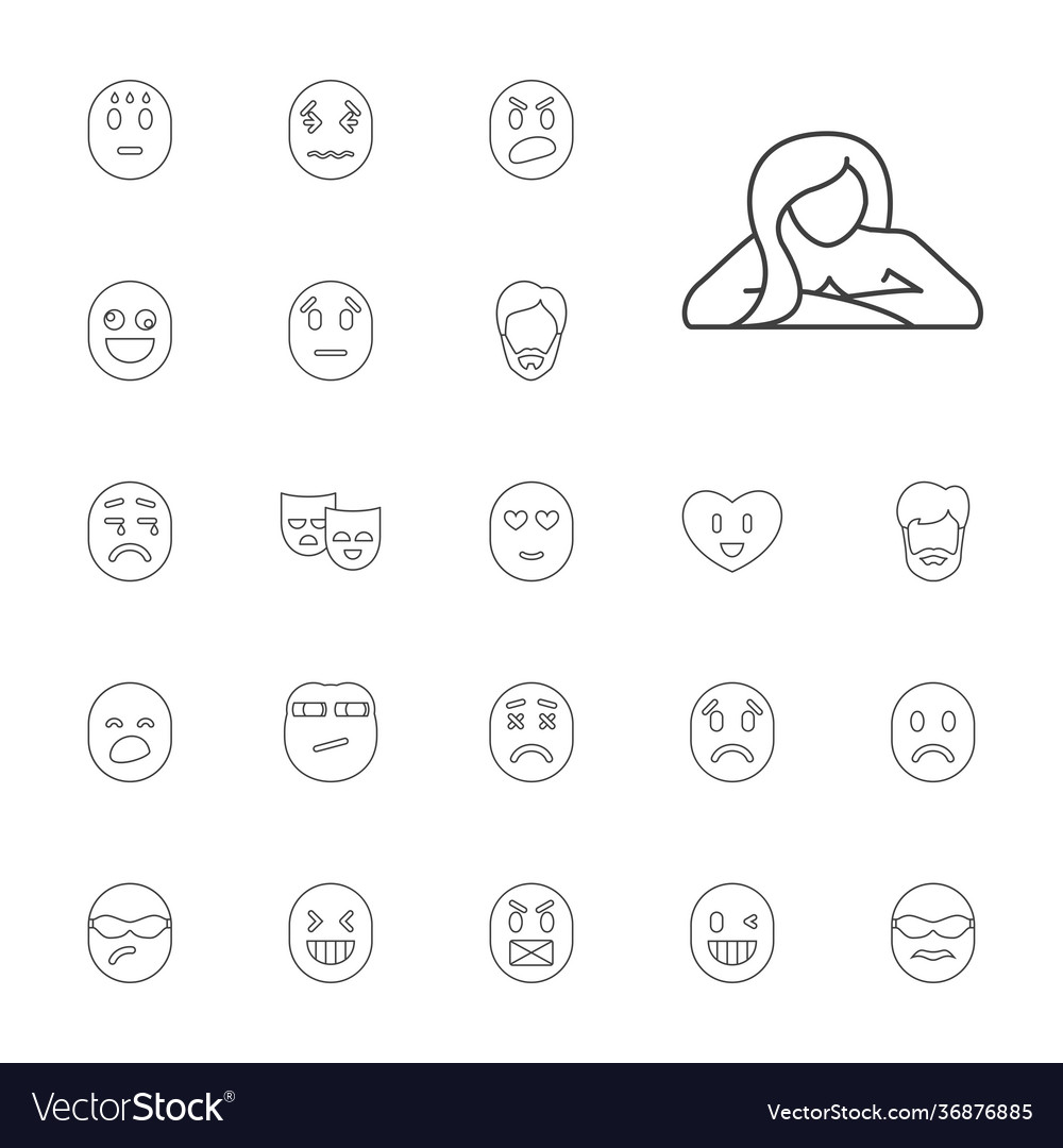 22 facial icons