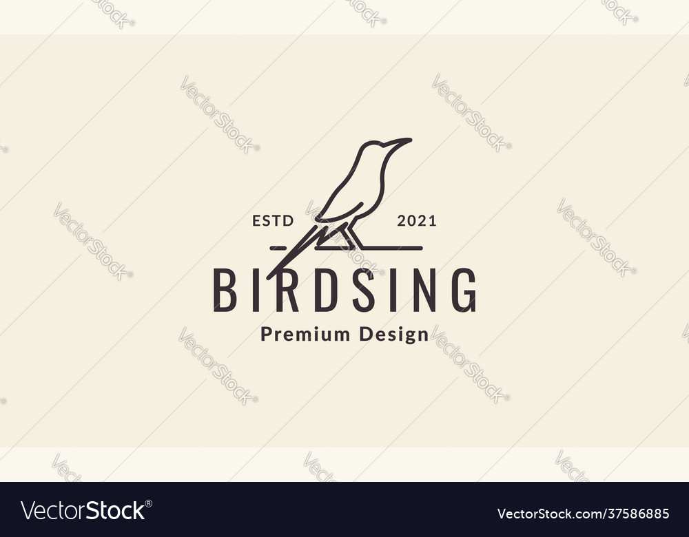 Bird Sing Song Lines Logo Symbol Icon Graphic Vector Image