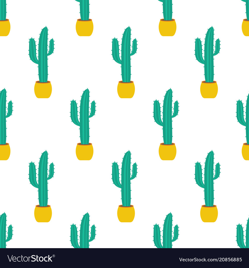 Cactus seamless pattern