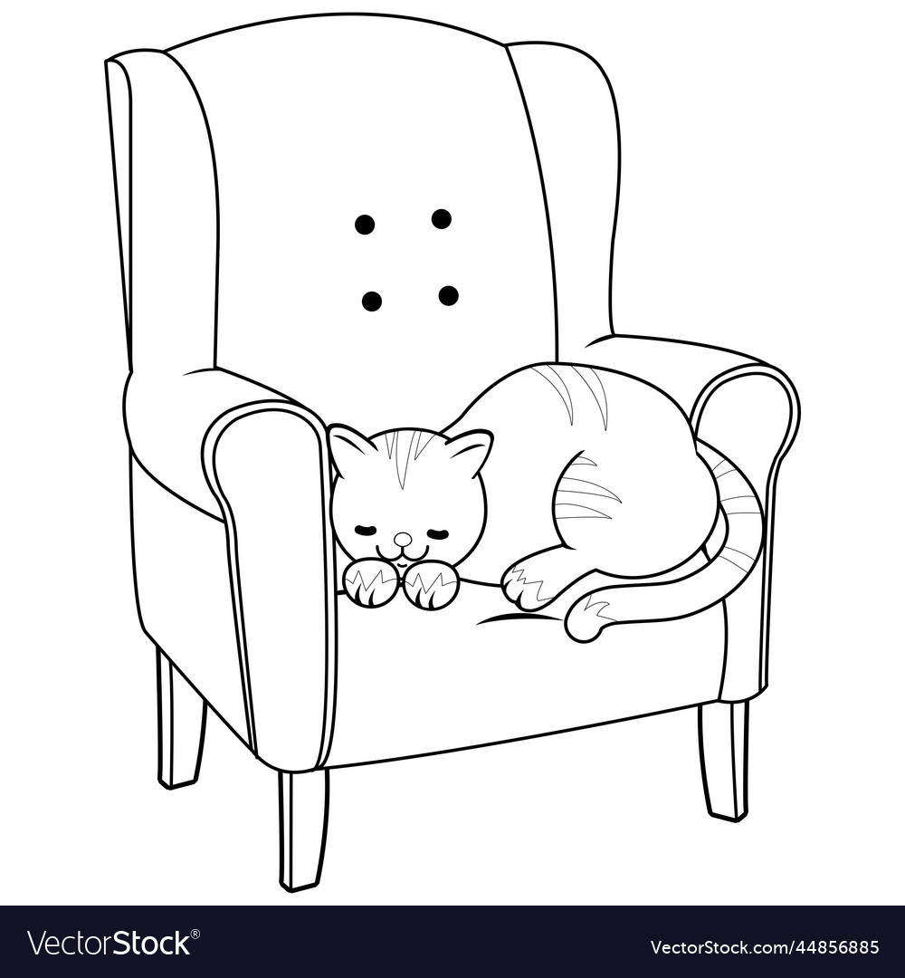Cat Sleeping In An Armchair Royalty Free Vector Image cat-sleeping-in-an-armchair-royalty-free-vector-image