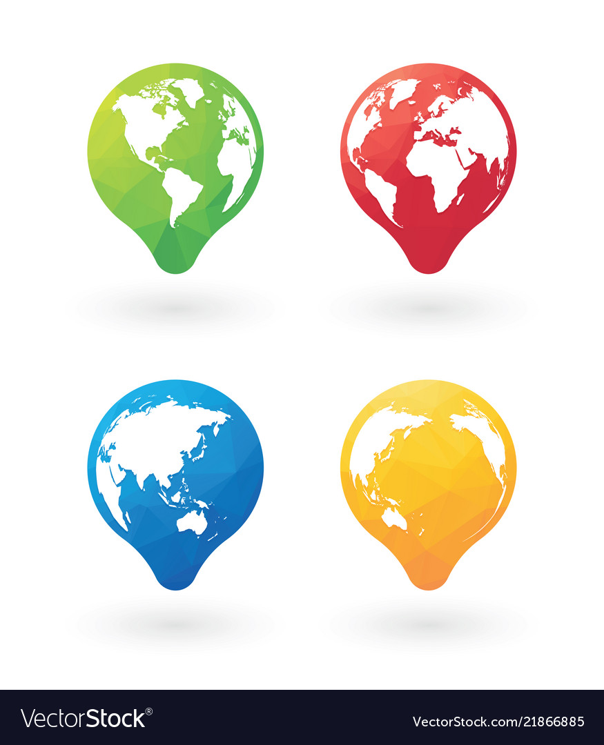 Color pins with world globe