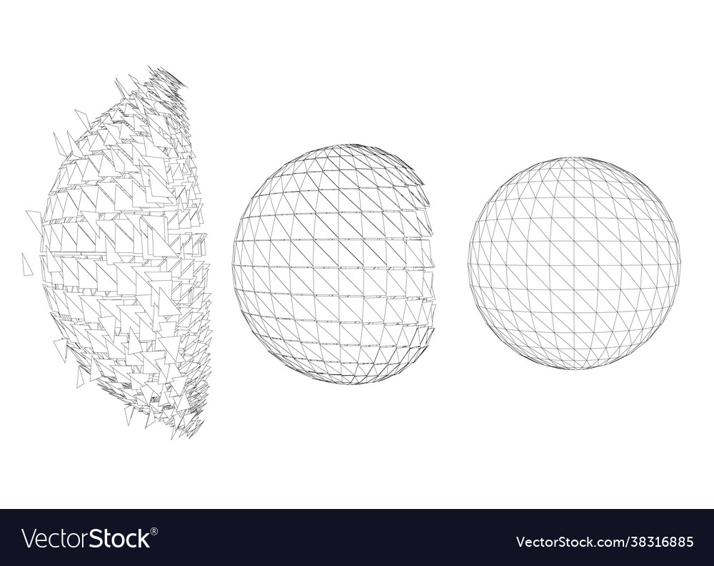 Contour with a sequence exploding sphere vector image Contour with a sequence exploding sphere